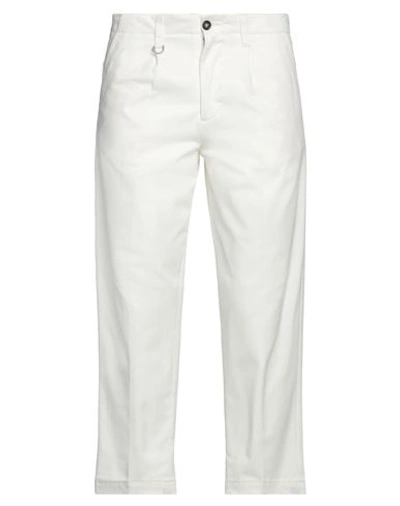Shop Paolo Pecora Man Pants White Size 32 Cotton, Elastane