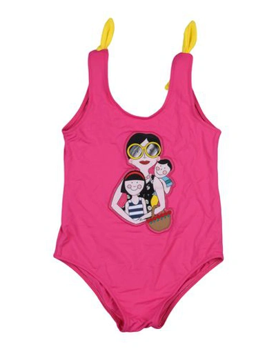 Shop Dolce & Gabbana Toddler Girl One-piece Swimsuit Fuchsia Size 6 Polyamide, Elastane In Pink