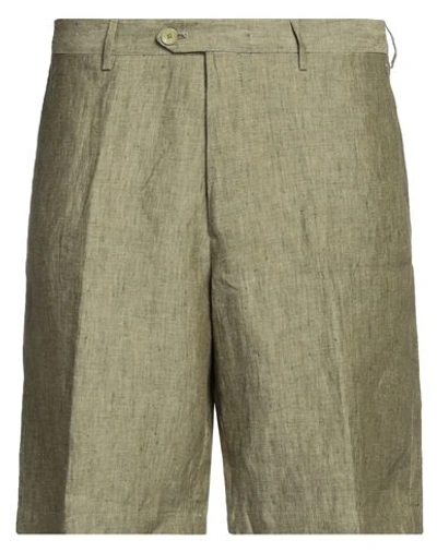Shop Etro Man Shorts & Bermuda Shorts Military Green Size 42 Linen