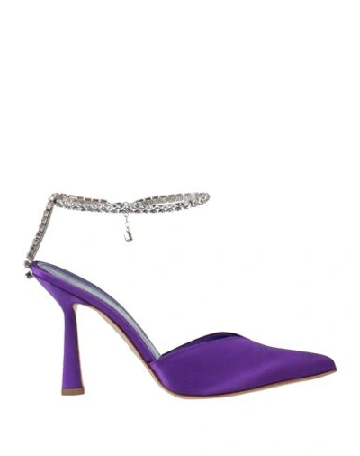 Shop Aldo Castagna Woman Pumps Purple Size 8 Soft Leather