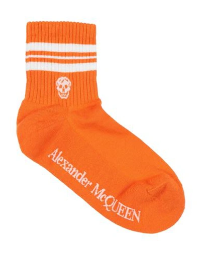 Shop Alexander Mcqueen Woman Socks & Hosiery Orange Size M Cotton, Polyamide, Elastane