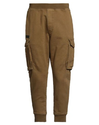Shop Dsquared2 Man Cropped Pants Green Size M Cotton, Lyocell, Elastane