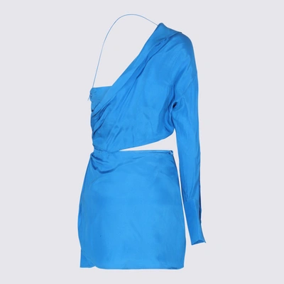 Shop Gauge81 Blue Silk Blend Dress In Lapis