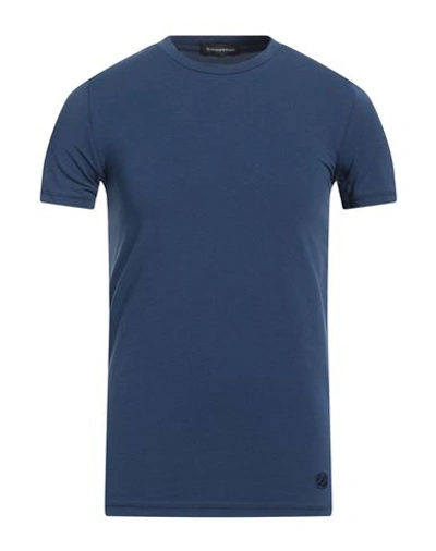 Shop Zegna Man Undershirt Blue Size Xxl Cotton, Elastane