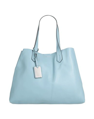 Shop Emporio Armani Woman Handbag Sky Blue Size - Soft Leather