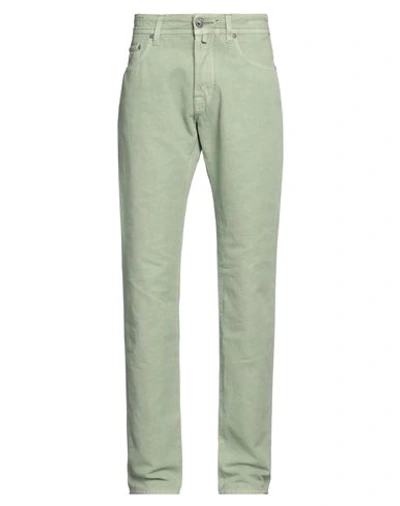 Shop Jacob Cohёn Man Pants Green Size 32 Cotton, Linen