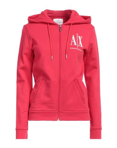 Shop Armani Exchange Woman Sweatshirt Red Size Xs Cotton, Elastane
