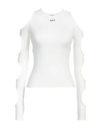 Shop Off-white Woman T-shirt Ivory Size 4 Polyamide, Elastane