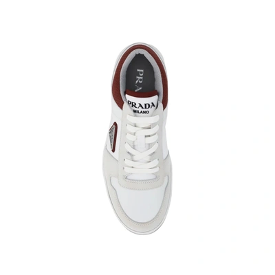 Shop Prada Leather Logo Sneakers