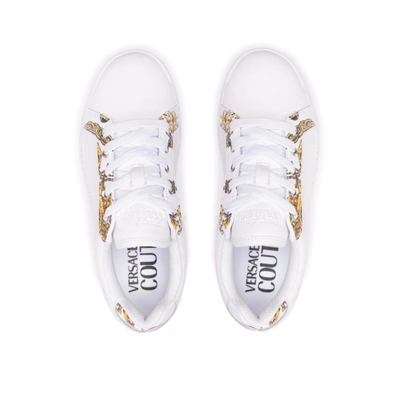 Shop Versace Jeans Couture Logo Leather Sneakers