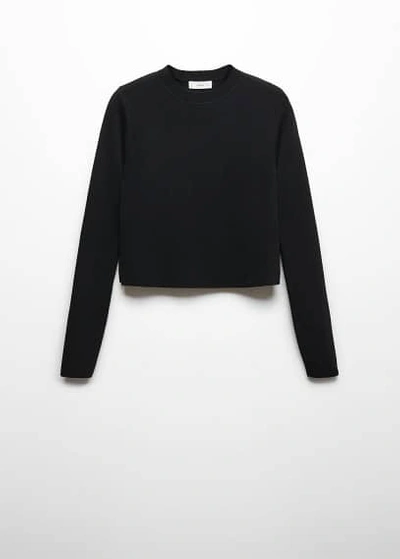 Shop Mango Teen Fine-knit Sweater Black
