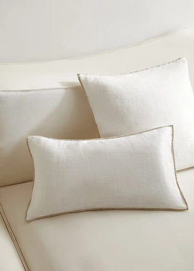 Shop Mango Home Linen Cushion Cover With Trim 12x20 In White
