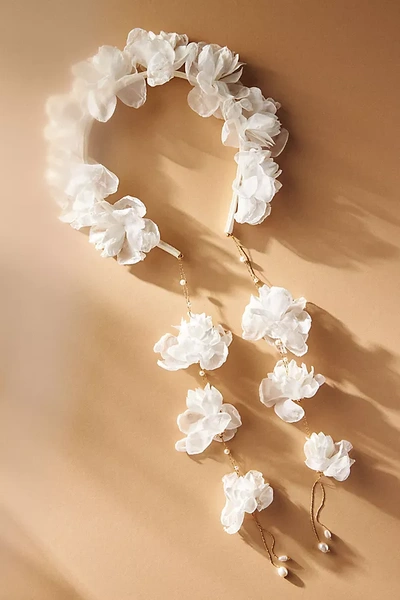 Shop Nakamol Floral Drop Headband In White