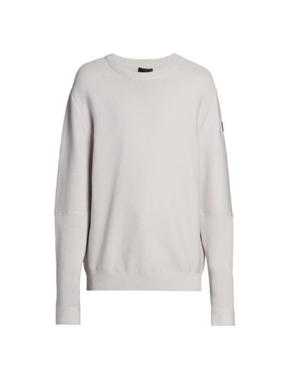 Shop Moncler Men's Knit Crewneck Sweater In Hint Of Gray