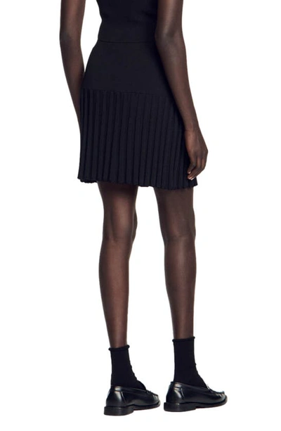 Shop Sandro Gilda Button Front Knit Skirt In Black