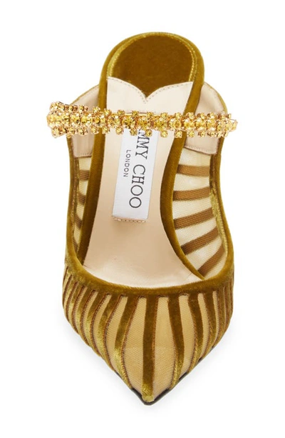 Shop Jimmy Choo Bing Crystal Embellished Pointed Toe Mule Pump In Citrine