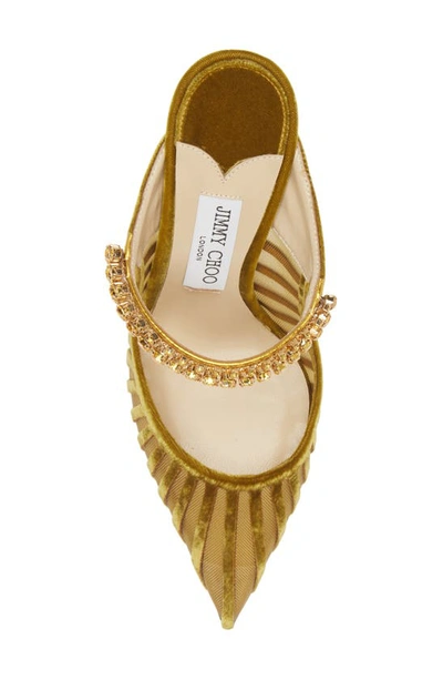 Shop Jimmy Choo Bing Crystal Embellished Pointed Toe Mule Pump In Citrine