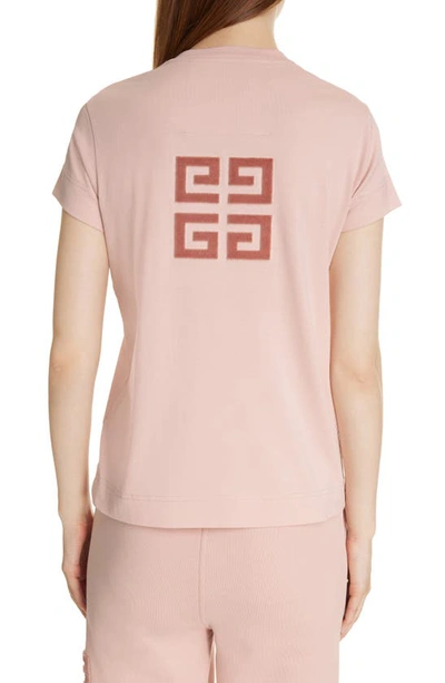 Shop Givenchy Tufted 4g Logo Slim Fit Cotton T-shirt In Blush Pink