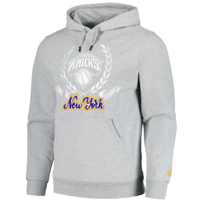 Shop Fisll Unisex  Heather Gray New York Knicks Heritage Crest Pullover Hoodie