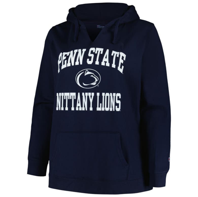 Shop Champion Navy Penn State Nittany Lions Plus Size Heart & Soul Notch Neck Pullover
