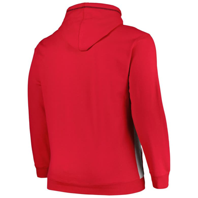Fanatics Men's  Red, Heather Gray Chicago Bulls Big And Tall Contrast Pieced Stitched Full-zip Hoodie In Red