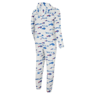 Shop Concepts Sport White Buffalo Bills Allover Print Docket Union Full-zip Hooded Pajama Suit