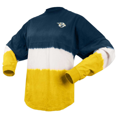 Shop Spirit Jersey Fanatics Branded Navy/gold Nashville Predators Ombre Long Sleeve T-shirt