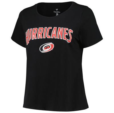 Shop Profile Black Carolina Hurricanes Plus Size Arch Over Logo T-shirt