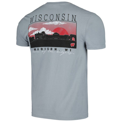 Shop Image One Gray Wisconsin Badgers Campus Scene Comfort Colors T-shirt