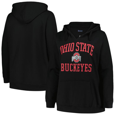 Shop Champion Black Ohio State Buckeyes Plus Size Heart & Soul Notch Neck Pullover