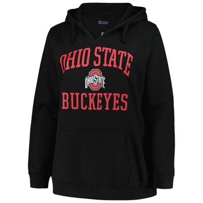 Shop Champion Black Ohio State Buckeyes Plus Size Heart & Soul Notch Neck Pullover
