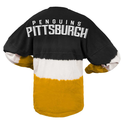 Shop Spirit Jersey Fanatics Branded Black/gold Pittsburgh Penguins Ombre Long Sleeve T-shirt