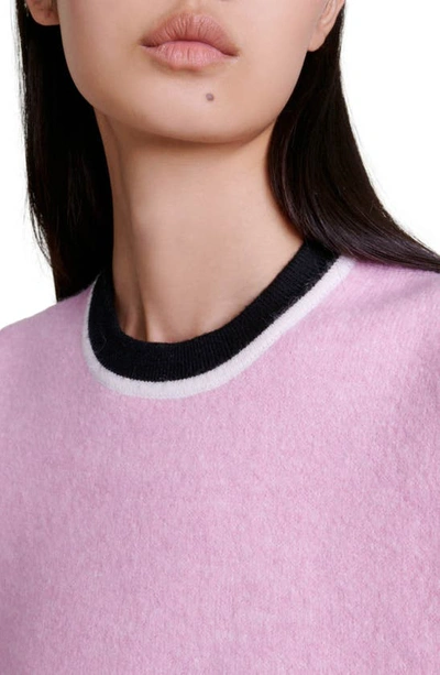 Shop Maje Magma Tipped Sleeveless Sweater In Pink