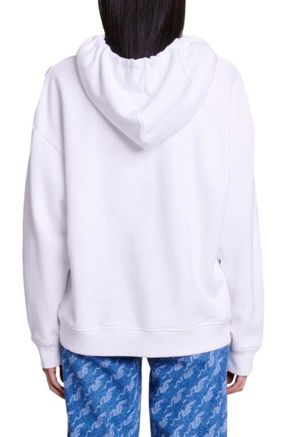Shop Maje Tragon Embellished Cotton Graphic Hoodie In White