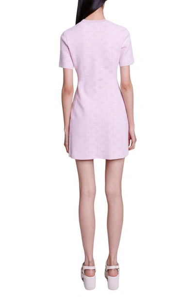 Maje Women's Jacquard Knit Short Dress In Pale Pink