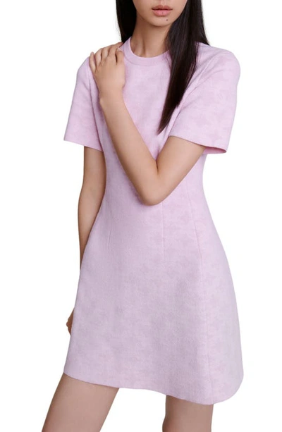 Maje Women's Jacquard Knit Short Dress In Pale Pink