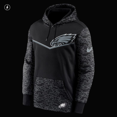Shop Nike Black Philadelphia Eagles Rflctv Chevron Pullover Hoodie