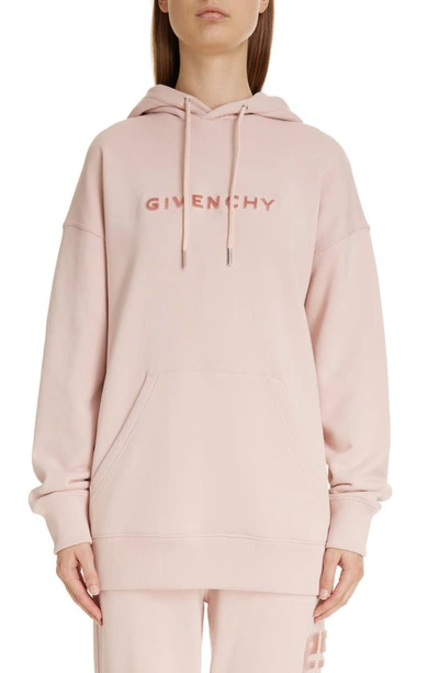 Shop Givenchy Oversize Logo Patch Hoodie In Blush Pink