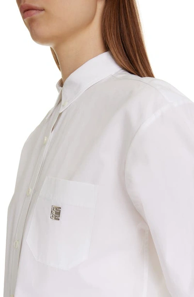 Shop Givenchy 4g Rivet Cotton Poplin Button-down Shirt In White