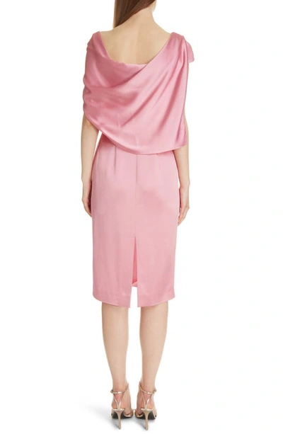 Shop Givenchy Cape Back Satin Dress In Flamingo