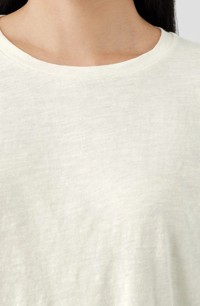 Shop Eileen Fisher Boxy Organic Cotton T-shirt In Soft White
