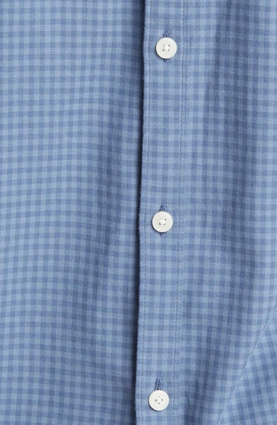 Shop Original Penguin Gingham Stretch Button-up Shirt In Bering Sea