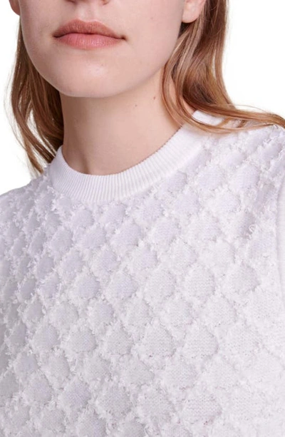 Shop Maje Mirtala Textured Sleeveless Sweater In Ecru