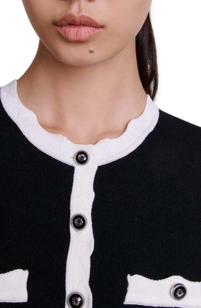 Shop Maje Rolinette Mini Sweater Dress In Black