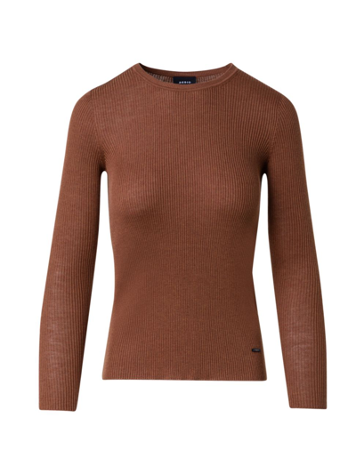 Shop Akris Women's Seamless Rib-knit Fitted Sweater In Vicuna