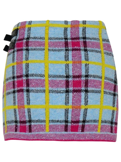Cormio Celeste Mohair Blend Tracy Miniskirt In Blue