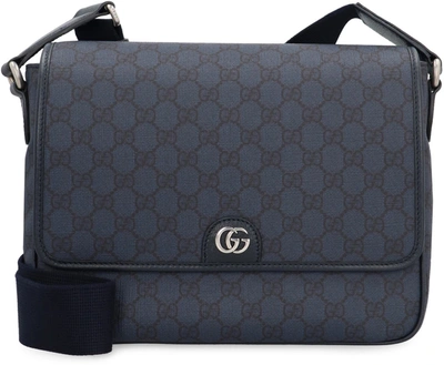 Shop Gucci Ophidia Gg Supreme Fabric Shoulder-bag In Blue