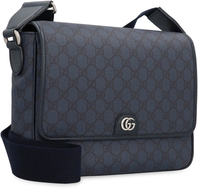 Shop Gucci Ophidia Gg Supreme Fabric Shoulder-bag In Blue