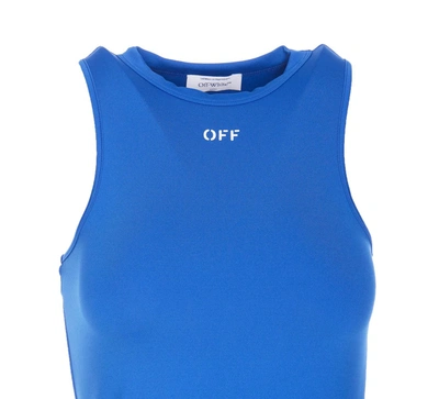 Shop Off-white Off White Dresses In Blue