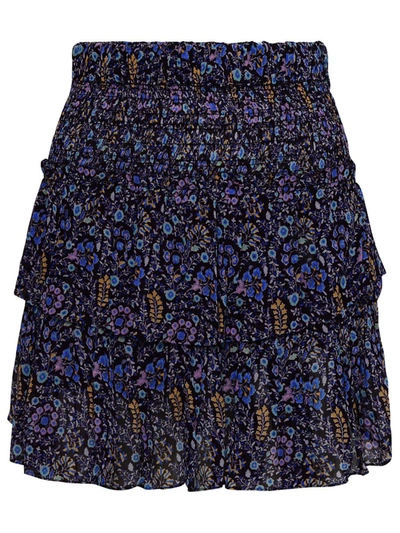 Shop Isabel Marant Étoile 'hilari' Miniskirt In Multicoloured Viscose In Blue